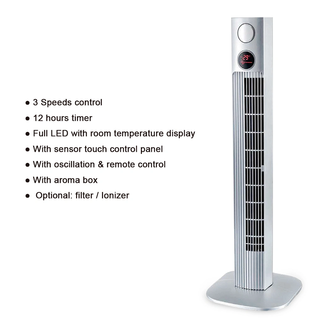 12 Hours Timer 38" Bladeless Tower Stand Fan Cooling Fan